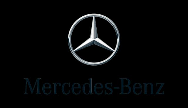 Mercedes-Benz logo on a black background